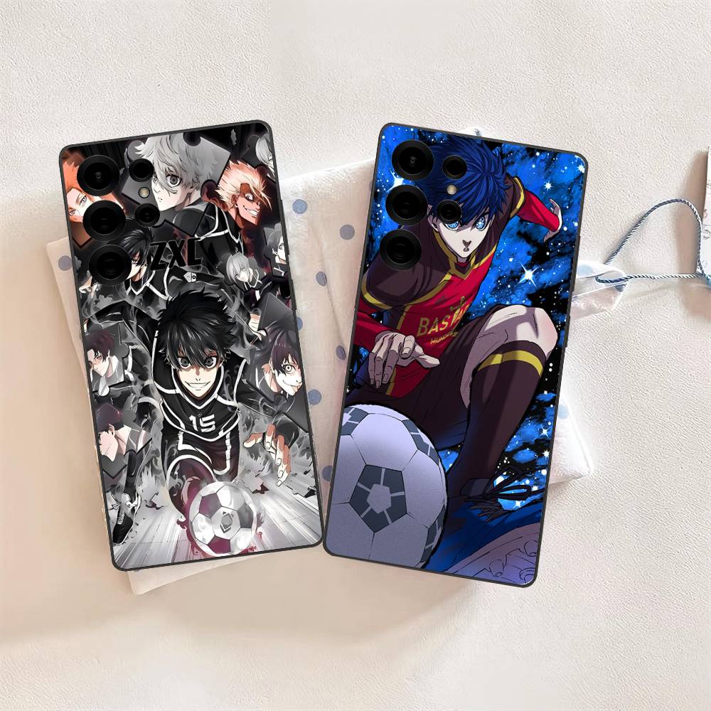 Japan Anime B-Blue Lock Phone Case For Samsung S 24 Fe 25 Ultra Plus 20 Lite 21 30 22 23 24 22 Ultra 5G Fundas