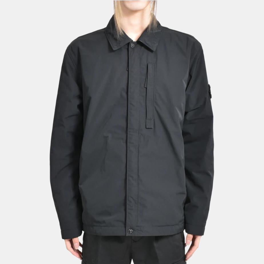 Stone Island Zip Collar Long Sleeve Jacket Men Jacket Black 115Q0726-V0029