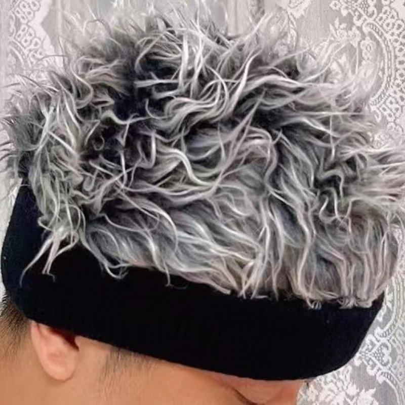 Wig Cap Men Hat Handsome Simulation Wig Short Hair Sun Visors Caps Hair Retro Wig Hat Adjustable Casual Cap Short Hat