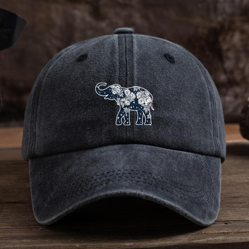 Flower elephant print baseball cap for men and women, outdoor fashion multifunctional duckbill cap