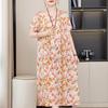 Abiti eleganti taglie forti per donna Abito lungo vintage a maniche corte allentato casual
