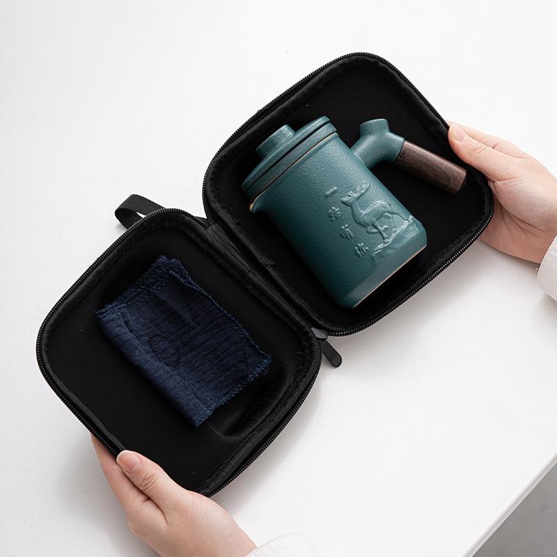 

Travel Kung Fu Tea Set Kuaike Cup Small Set Single Portable One Pot Four Cups Outdoor Tea Pot Tea Cup