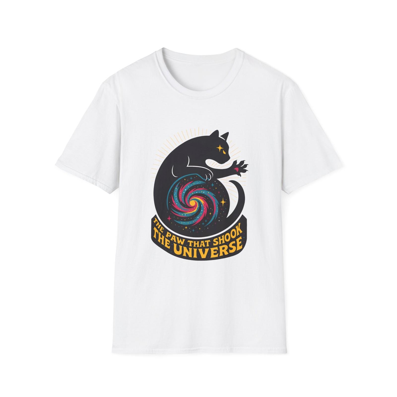 Unisex Softstyle T-Shirt Mens Womens Tees Top Cosmic Cat Galaxy Silhouette Space Cartoon Graphic 3XL