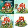 Micro Building Blocks Mushroom House With Abs Material For Diy Kids Creative Play