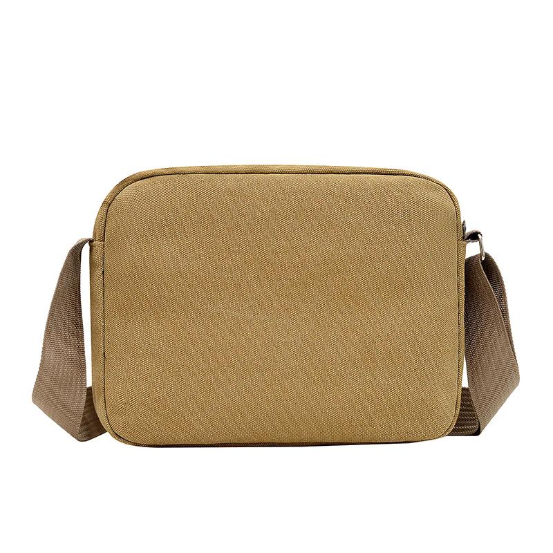 WTEMPO Retro Simple Couple Canvas Commuting Bags Casual Versatile Multi-layered Crossbody Bags Wear-resistant Zipper Single-shoulder Bags