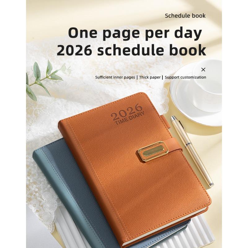 1PC 2026 Cross-border English Spanish Schedule Book Time Planner Thickened 365 Days Daily One Page Notepad