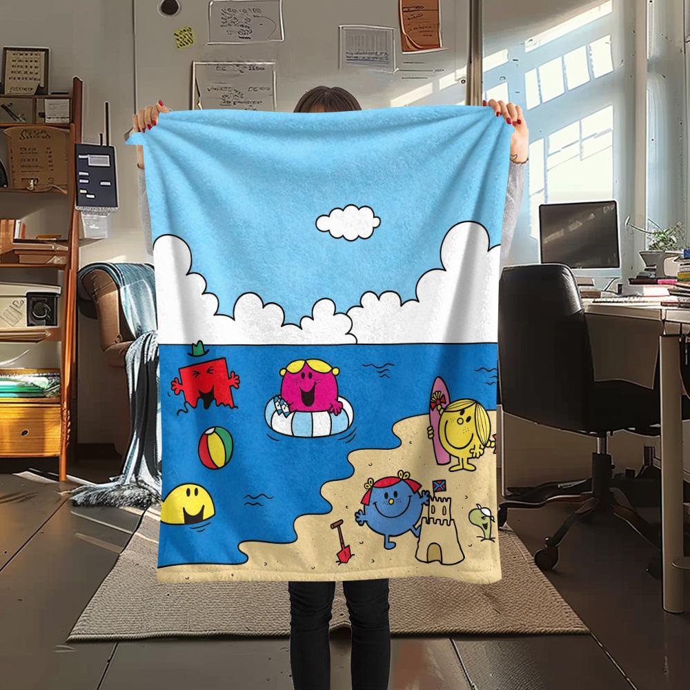 Mr. Men and Little Miss2 Flannel Blanket, High quality Comfortable for All Seasons, Home Decor, Warmth and Comfort