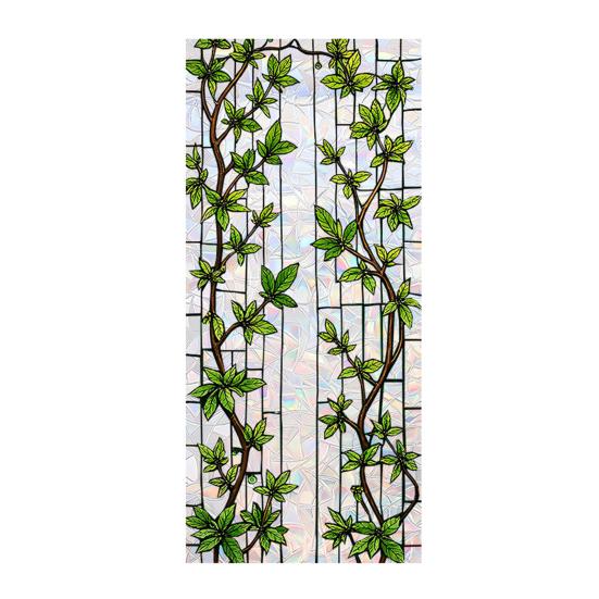 Pellicola Decorativa Arcobaleno per Vetri Privacy Vetro Colorato Fiori Piante Adesivo Riutilizzabile Non Adesivo per Finestre Camera da Letto Blocca Sole