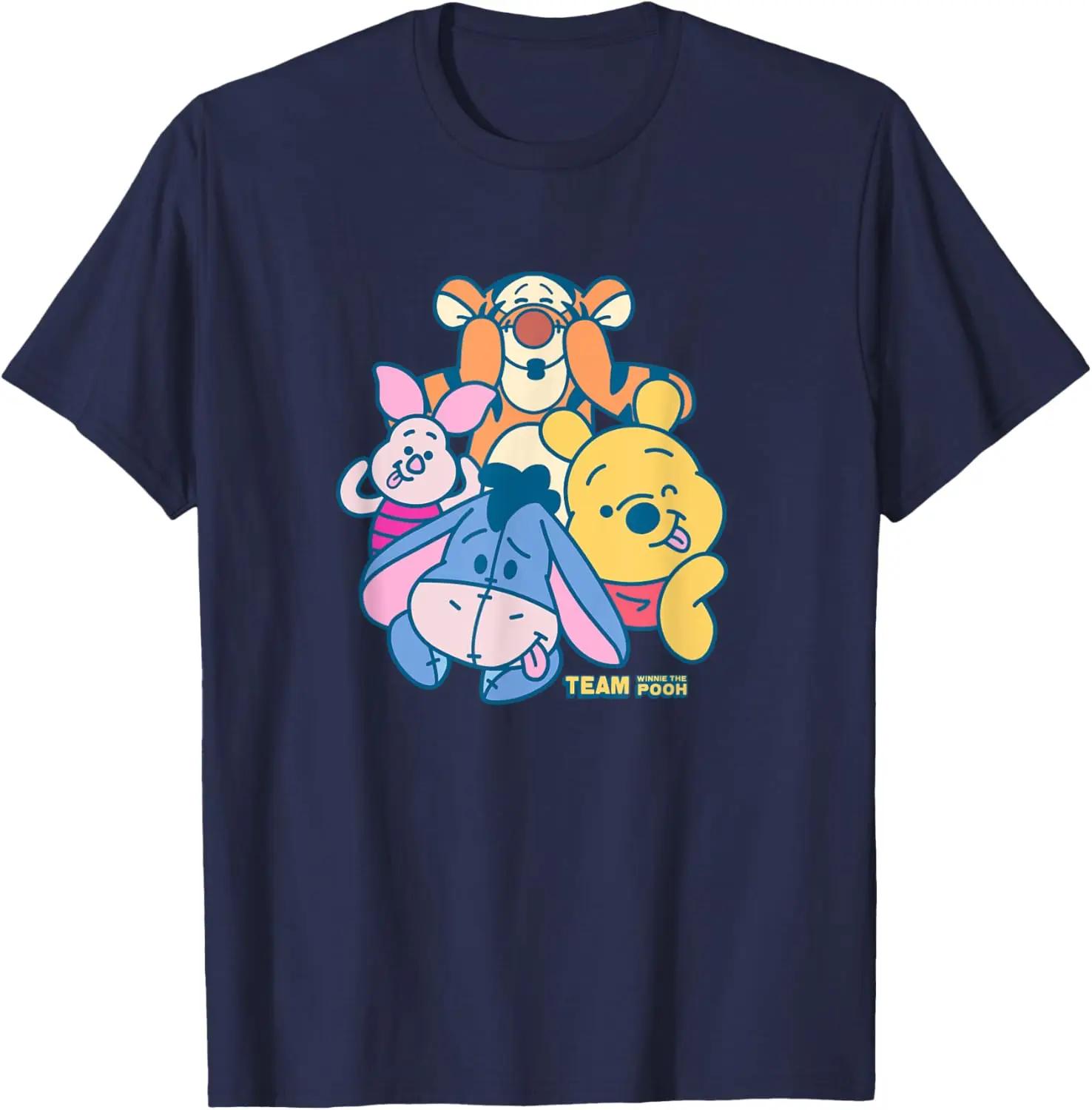Hot Fashion Casual Disney Winnie The Pooh Team T-Shirt S-4XL Four Seasons M