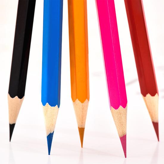 12/24/36/48-Color Cartoon Barrel Colored Pencils Set Lead-free Drawing Pencils for Kids Students Smooth Coloring Portable Art Supplies for School