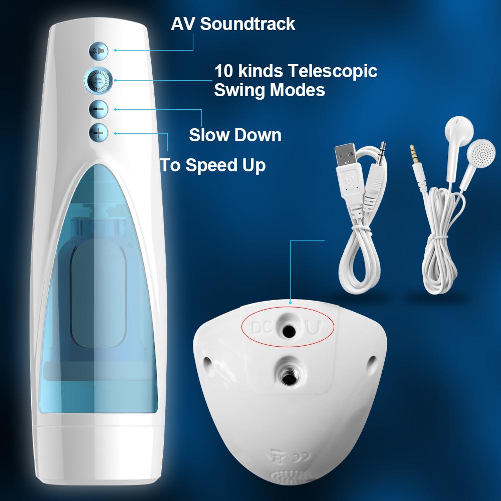 Automatic Telescopic Rotation Male Masturbators Cup Silicone Vagina Real Blowjob Pussy Adult Goods Masturbation Sex Toys For Men