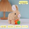 Plush Interactive White Rabbit Toy - Walking, Talking, Ear-Wiggling, Mouth-Moving Long-Haired Pet Simulation.