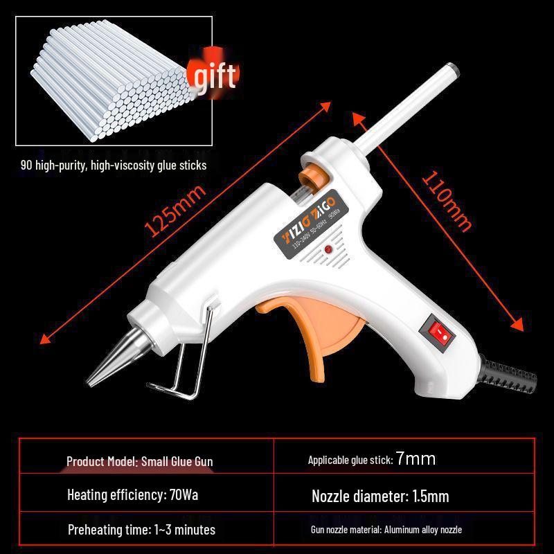Compact Hot Melt Glue Gun for Students & Household Projects