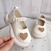2025 New Trendy Brand Girls' Shoes Children's Foreign Style Love Rhinestone Princess Shoes Little Girl Soft Sole Single Shoes Versatile