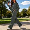 Women's Round Neck Sweatshirt and Pants Casual Two Piece Outfit for Everyday Wear