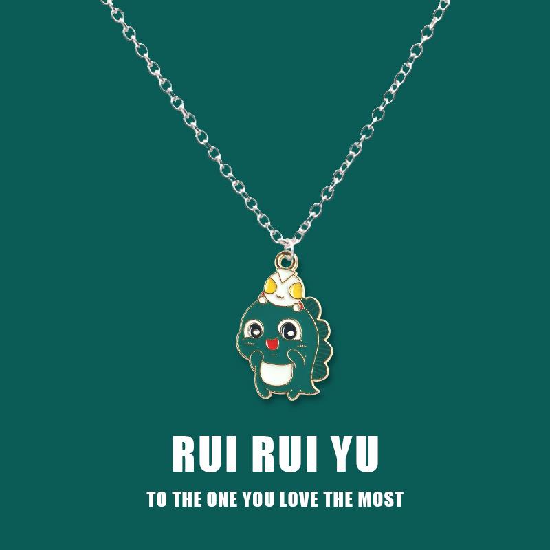 RUI RUI YU Little Monster Necklace Pendant Necklace for Women Men Girlfriend Couple Lover Jewelry Gift