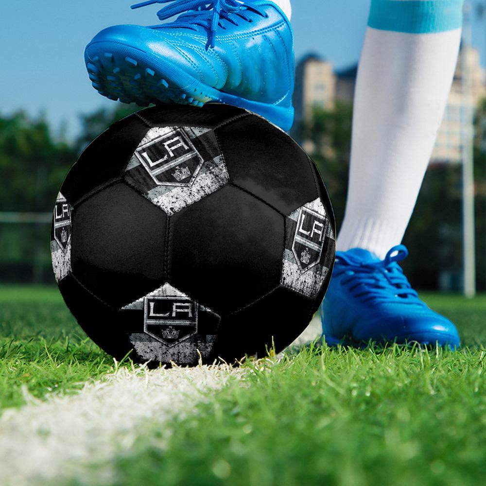 Los Angeles Kings Indoor Soccer Ball Colorful All Ages Size 5 Machine Stitched PVC Competition Ready Durable High-Bounce