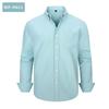 Men Long Sleeve Solid Color Casual Oxford Shirt Plus Size