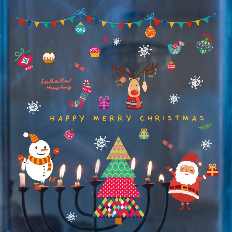 Christmas Window Glass Stickers: Santa Claus & Snowflake DIY Decorations