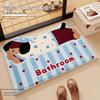 Cartoon Puppy Imitation Cashmere Floor Mat: Absorbent, Insulating Door Mat for Shower Room