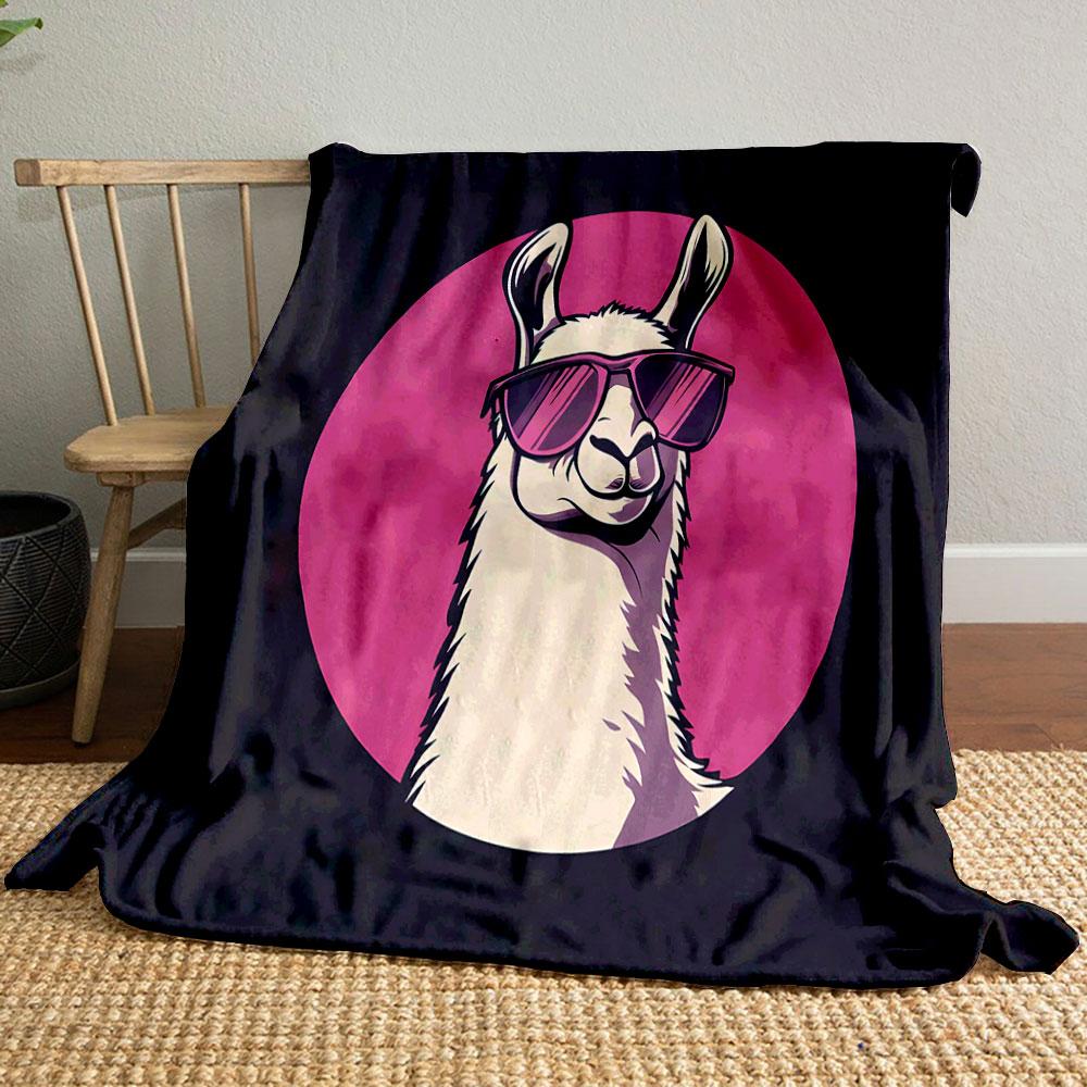 Cool Llama with Sunglasses print blanket soft and cozy perfect for the living room bed sofa or a nap,gift