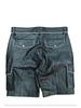 Stijlvolle Short Broek Heren Zwarte Lederen Shorts Handgemaakt Zacht Schapenvacht Cargo