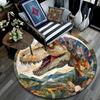 T-Rex Dinosaur Round Area Rug,Carpet Rug for Living Room Bedroom Sofa Playroom Decor,Non-slip Floor Mat