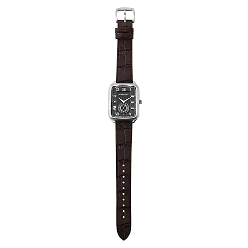 MASTER WORKS Quadrangle MW10SB-GCBRO8 Men's Watch, Made In Japan, Quartz Movement, 33mm, Leather Strap, Square Shape, Black