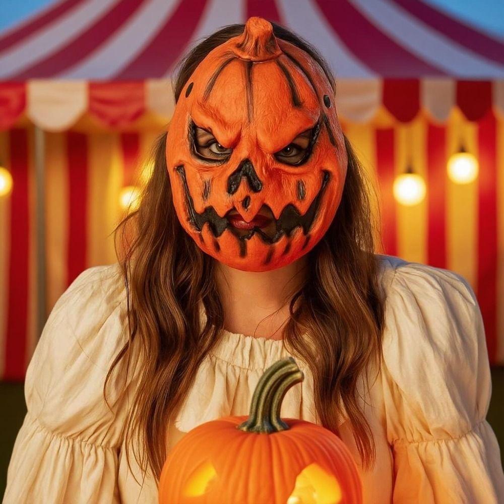 3D Full Face Mask Creativity Halloween Cosplay Mask Pumpkin Halloween Mask Haunted House