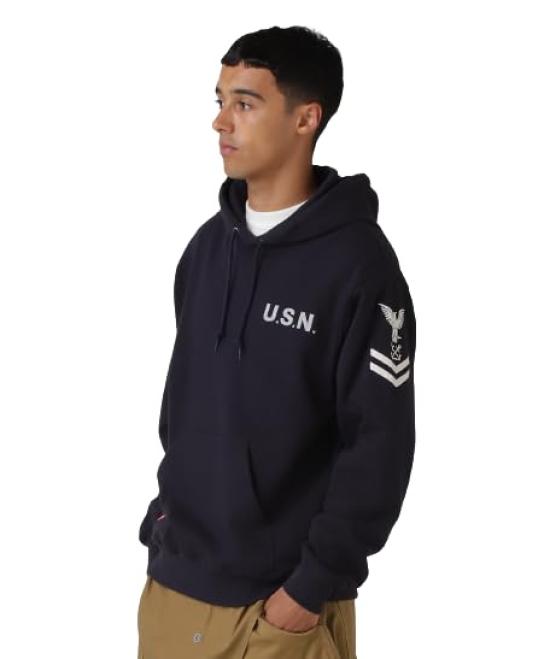 Avirex NAVAL PULLOVER Size PARK, Men's, M, 120, Navy, 783-3931008