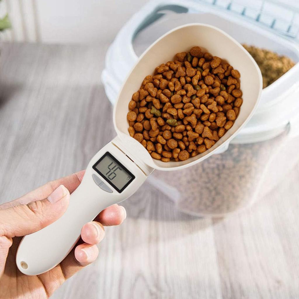 Pet Food Measuring Scoop Electronic Dog Cat Food Measuring Cup Digital Spoon Scale Kitchen Food Scale with LED Display