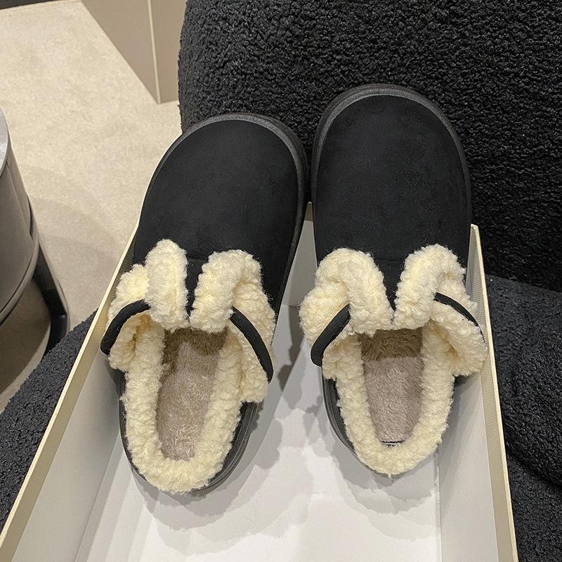 Baotou Cotton Slippers Women's Autumn and Winter New Versatile Thick Bottom Velvet Anti-skid Stepping On Shit Feeling Home Indoor Warm Slippers