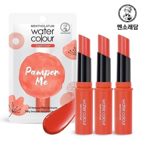 

MENTHOLATUM Акварельный бальзам для губ Сахарный коралл 3 г x3 _631052