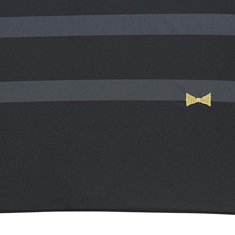 World Party Parasol Folding Umbrella Black Black 50cm Ladies Umbrella with Bag Blackout Ribbon Border Mini (Wpc.) 801-203BK