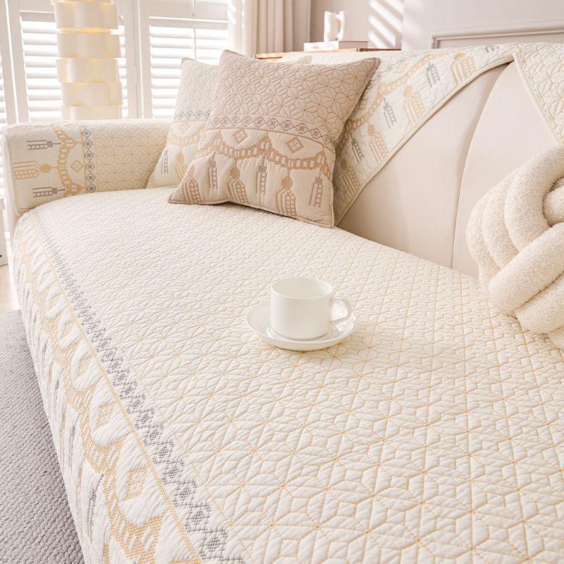 All-Cotton Non-Slip Sofa Cushion Cover: Universal, Luxurious Fabric for All Seasons
