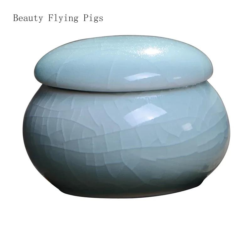 4pcs/lot Ceramic Mini Tea Cans Sealed Cans of Fragrant Powder Ceramic Pill Cans Pearl Powder Portable Travel Storage Tank