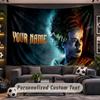 Bride of Frankenstein Personalized Tapestry Support Custom Name, Wall Art Home Decoration
