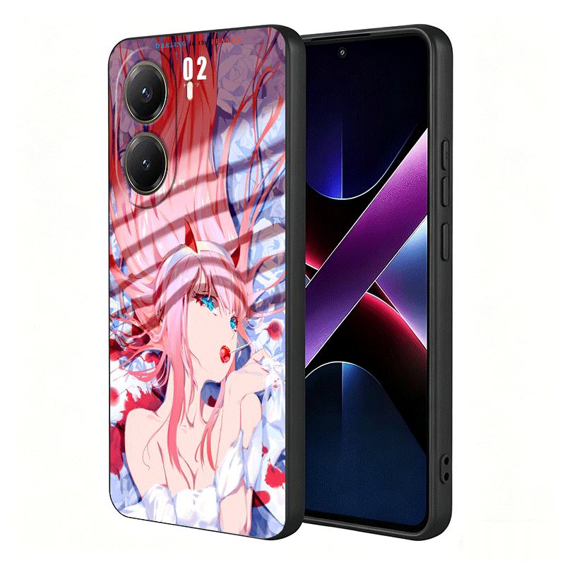 Liebling Zero Two 02 Anime Weiche Handyhülle für Xiaomi Poco X5 X6 X7 X8 Pro Max X3 F7 F8 Ultra M8 M7 M6 M5 Redmi 15 15C 14C 13C 12