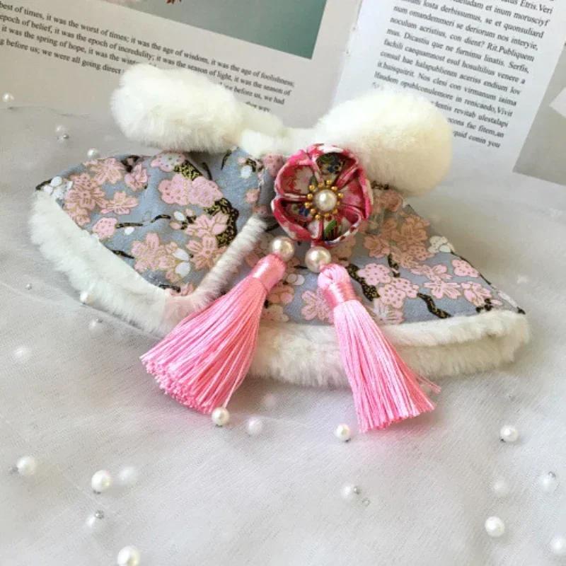 

Winter Cat Dog Scarf New Year Pet Clothes Cloak Puppy Small Dog Bib Yorkshire Terrier Pomeranian Maltese Poodle Bichon Costume XS Neck 20cm рожевий