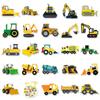 50 Sheets Cartoon Construction Vehicle Stickers for Kids – Waterproof Decoration for Journals, Notebooks, and Phones.