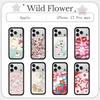 Neue WildBlumen-Stil Handyhülle mit süßem Cartoon-Blumendruck Für iPhone 17 16 15 14 13 12 Pro Max Plus air Schwarzer Rahmen Stoßfest