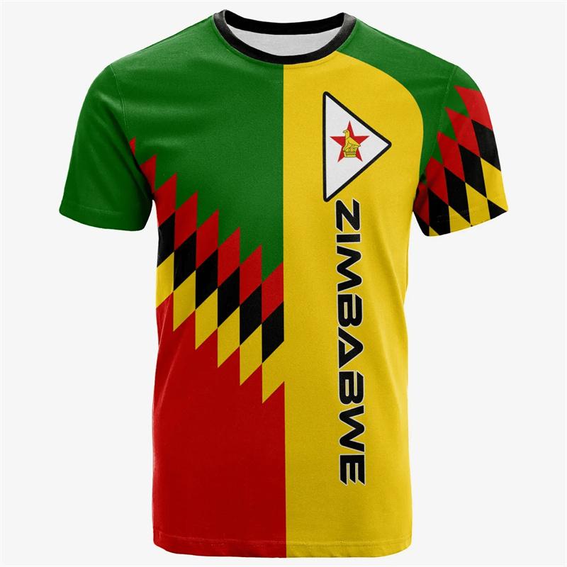 Harajuku 3D tričko s potiskem vlajky Zimbabwe pro muže děti sport mír a láska trička unisex módní trička pánské oblečení
