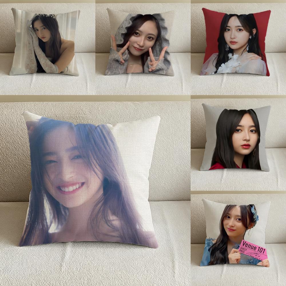 Idol IInoue Nagi Cushion Cover Natural Linen Pillowcase Set AllinOne Decor for Sofa Bedroom Chair