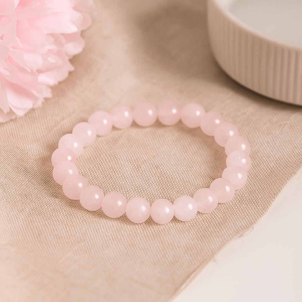 Shamtam Women's Pink Rose Quartz 8Mm Beaded Stretch Bracelet