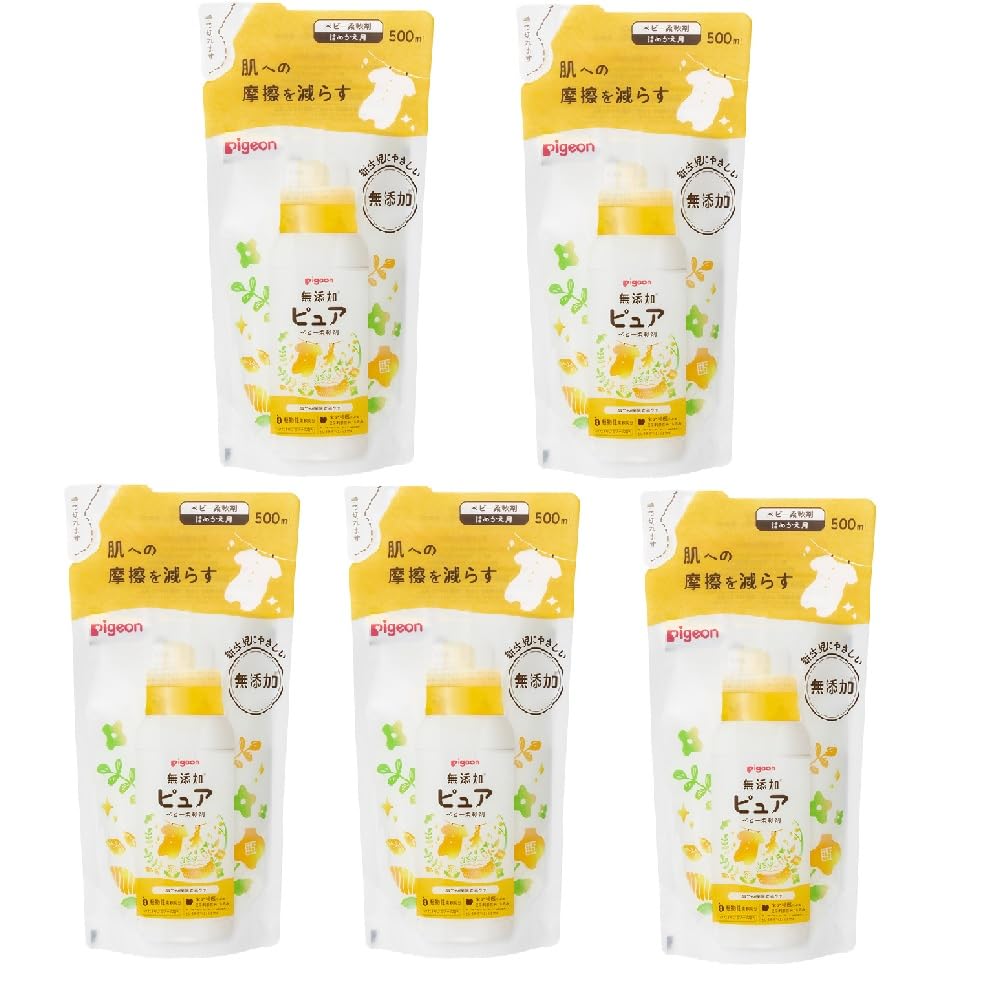 Pigeon Baby Laundry Baby Softener Refill 500ml x 5 [Bulk Purchase]