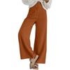 Women's High Rise Double Button Corduroy Wide Leg Pants Micro Stretch Casual Trousers