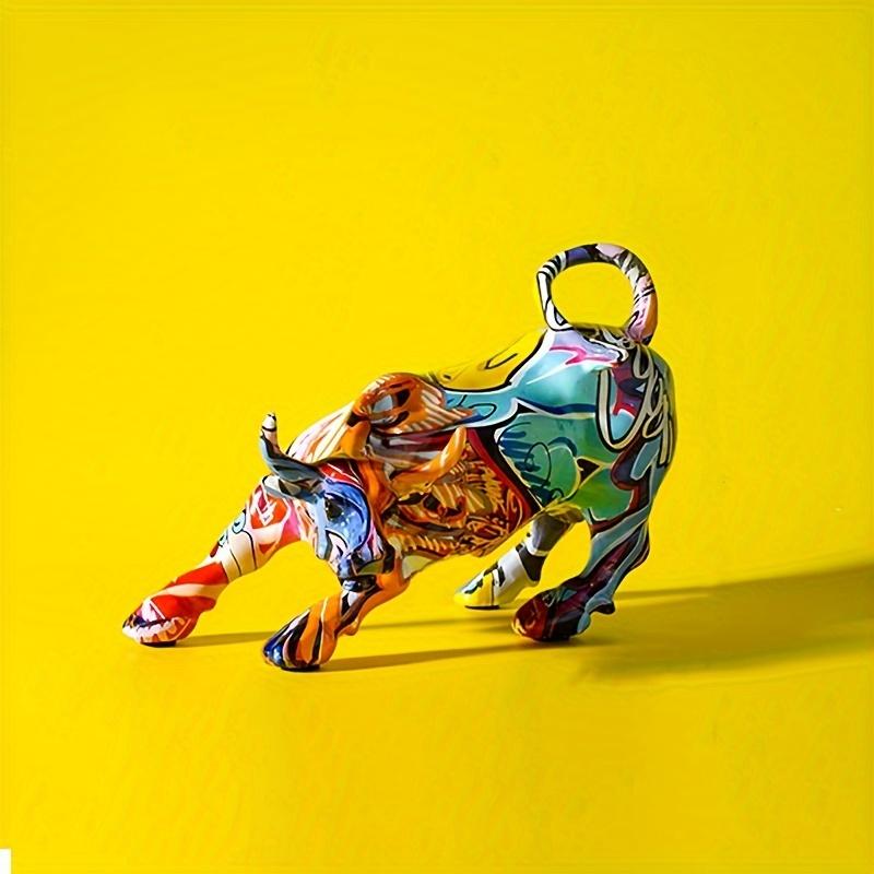 Byk z Wall Street Zwierzę Rzeźba z żywicy Rzemiosło Ozdoby, Nowoczesny Dom Salon Szafka TV Biuro Dekoracja na biurko Prezent