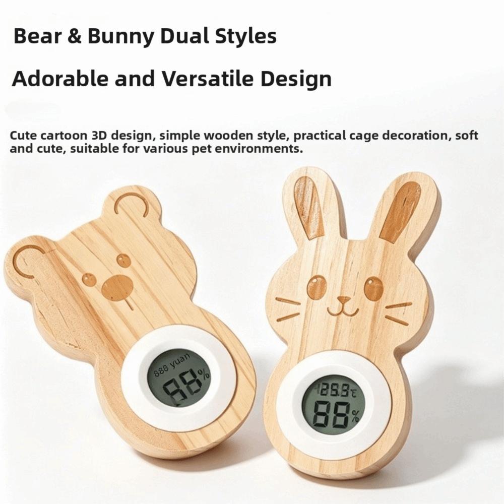 Wall Hanging Pet Cage Thermometer Birdcage Monitoring Hygrometer Rabbit Cage