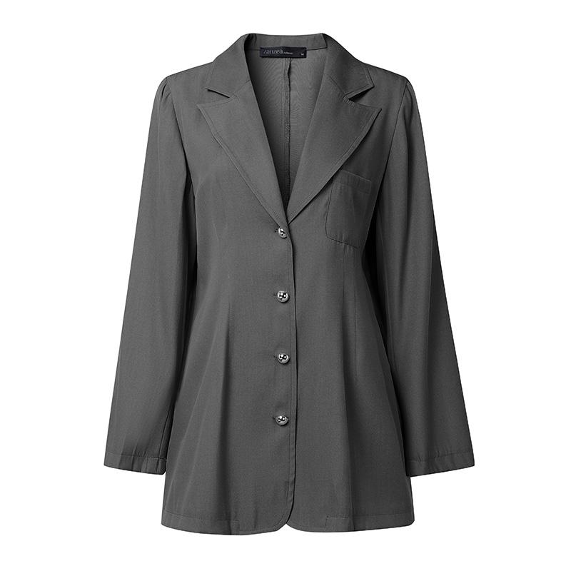 ZANZEA Damen Lässig Umlegekragen Locker Langarm Strickjacke Bluse