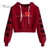 Sweatshirt Women Hoodie Exquisite Pattern Long Sleeve Ribbed Cuff Windproof Breathable Keep Hooded Warm Cotton Blend Letter Heart Printing for Dating